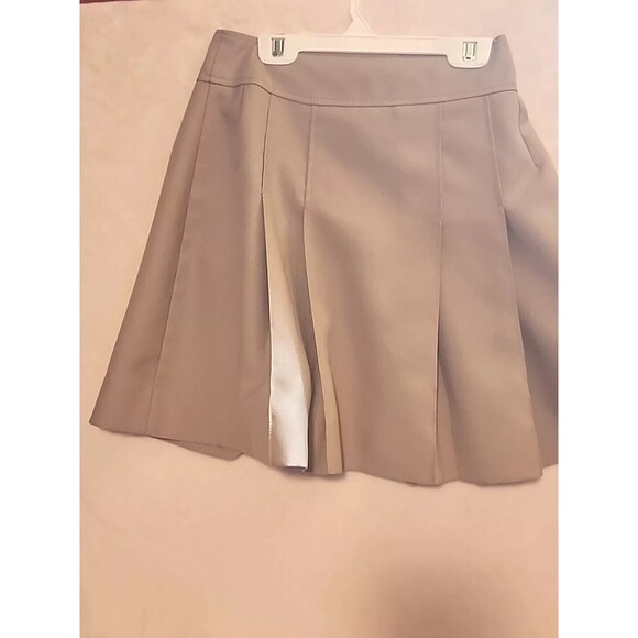 School Bells Girls Size 12 Beige Pleated Wrap Around Flare Uniform Skirt - Picture 3 of 8
